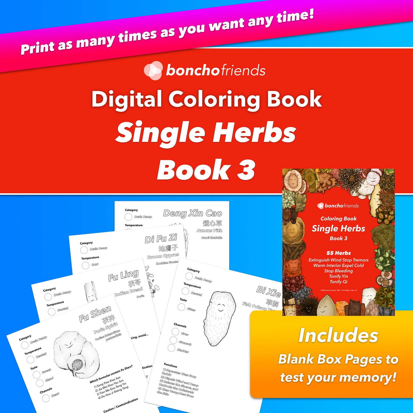 Single Herbs Coloring e-Books (Full Set)
