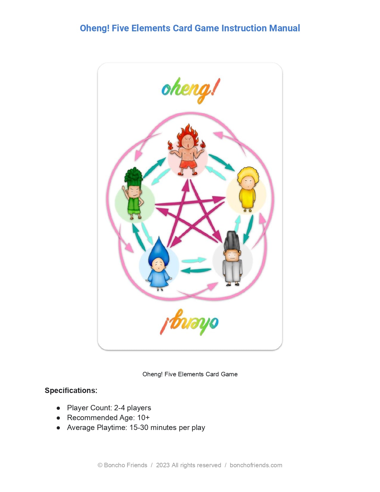 Oheng! Five Elements Card Game