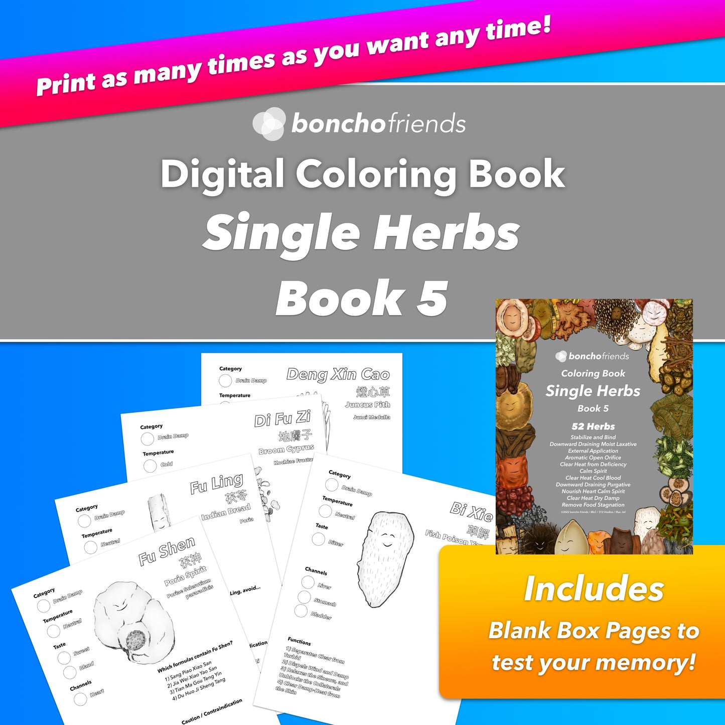Single Herbs Coloring e-Books (Full Set)