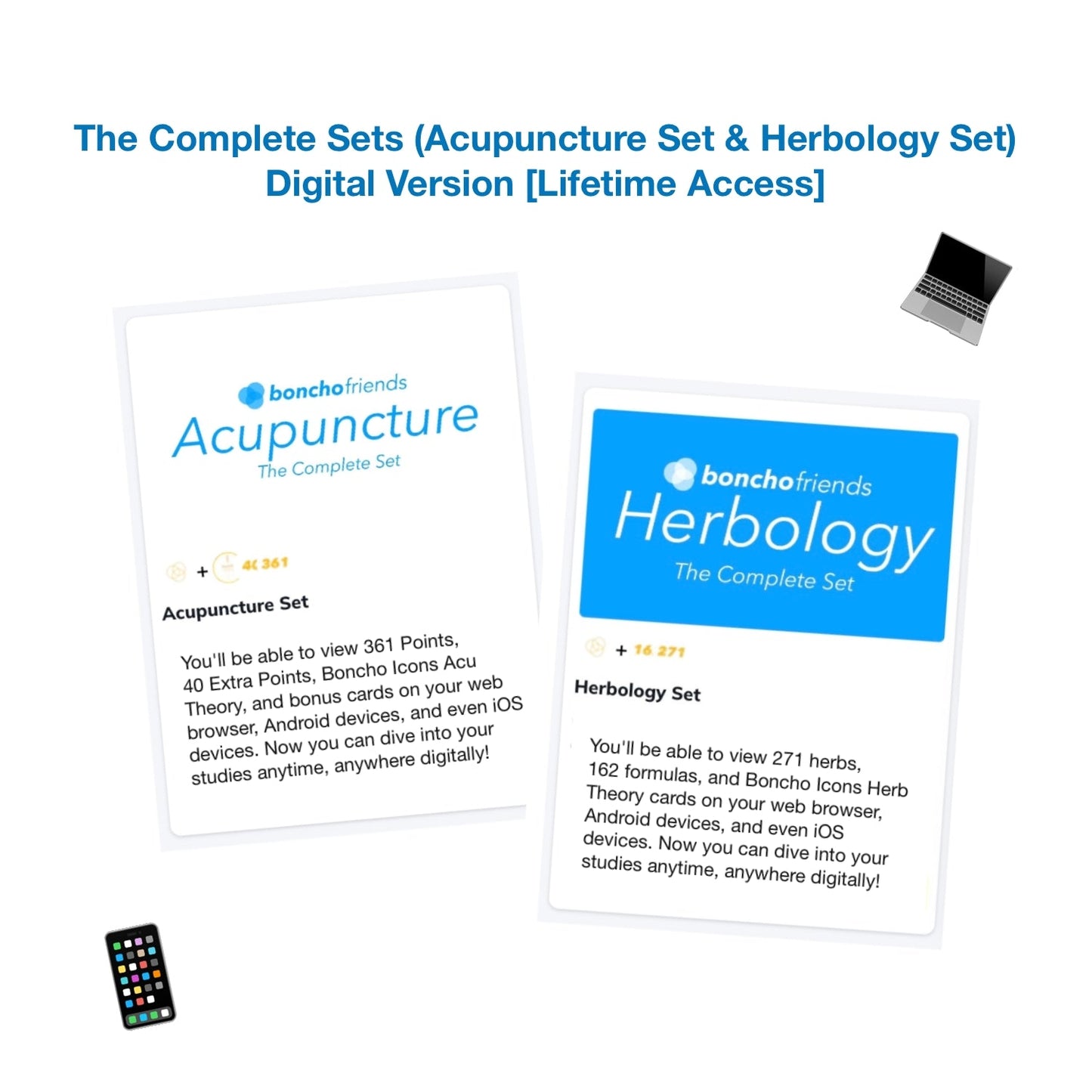 Boncho Friends Complete Set - Acupuncture Set and Herbology Set - Get the complete set and receive lifetime access digital version 