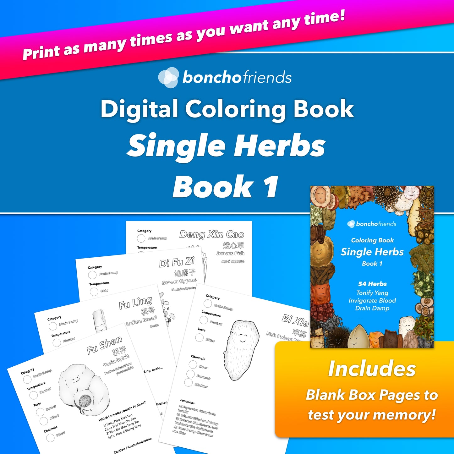 Single Herbs Coloring e-Book 1